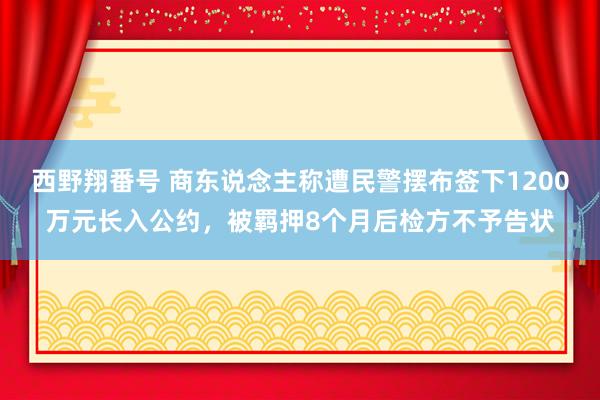 西野翔番号 商东说念主称遭民警摆布签下1200万元长入公约，被羁押8个月后检方不予告状
