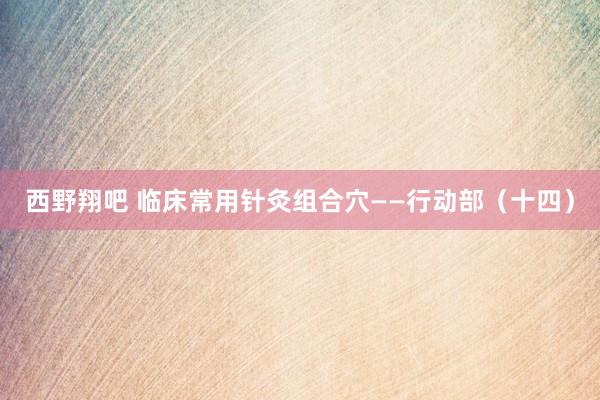 西野翔吧 临床常用针灸组合穴——行动部（十四）