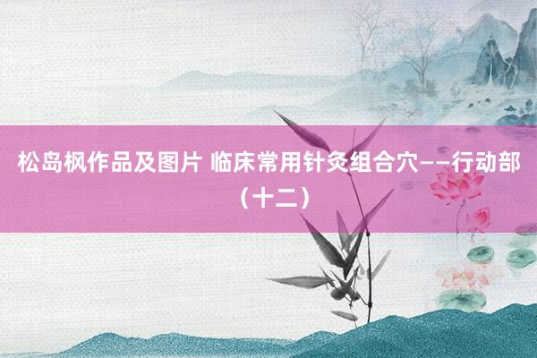 松岛枫作品及图片 临床常用针灸组合穴——行动部（十二）